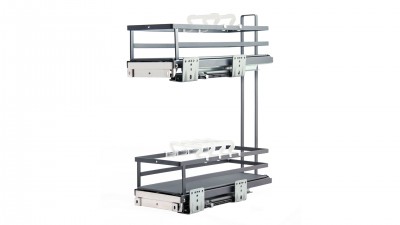 Корзина 200 боков. крепл. 2-х ярусн. напр. скр. монт, правая, хром ФЛОРА 