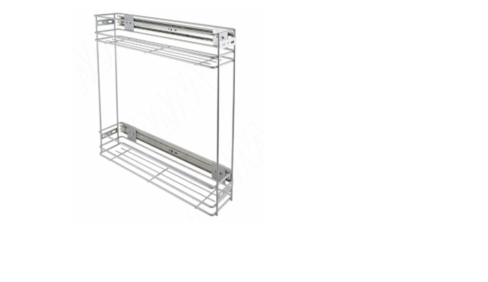 Корзина 150 боков. крепл. 2-х ярусн. шарик. напр. без дов.100*450*510 хром ЭКО