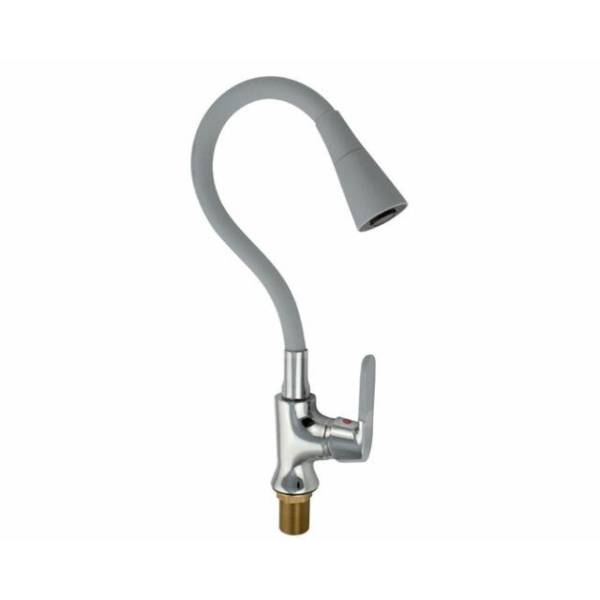 Смеситель для кухни с гибким изливом+аэратор МАК Серый