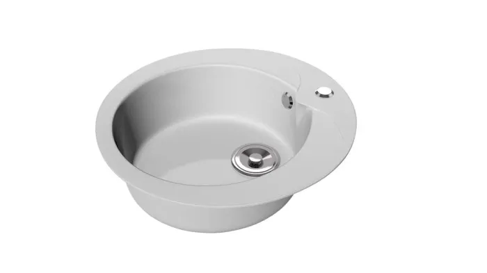 Мойка 470*470 круглая ПРЕМИАЛ КАПЕЛЛА Слоновая кость глянец сифон в комплекте