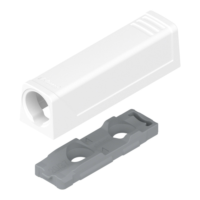 TIP-ON Держатель для дверей прямой короткий белый шелк 956.1201TIP BLUM 