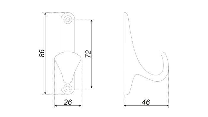 102К SC Крючок хром сатиновый BOYARD (20)