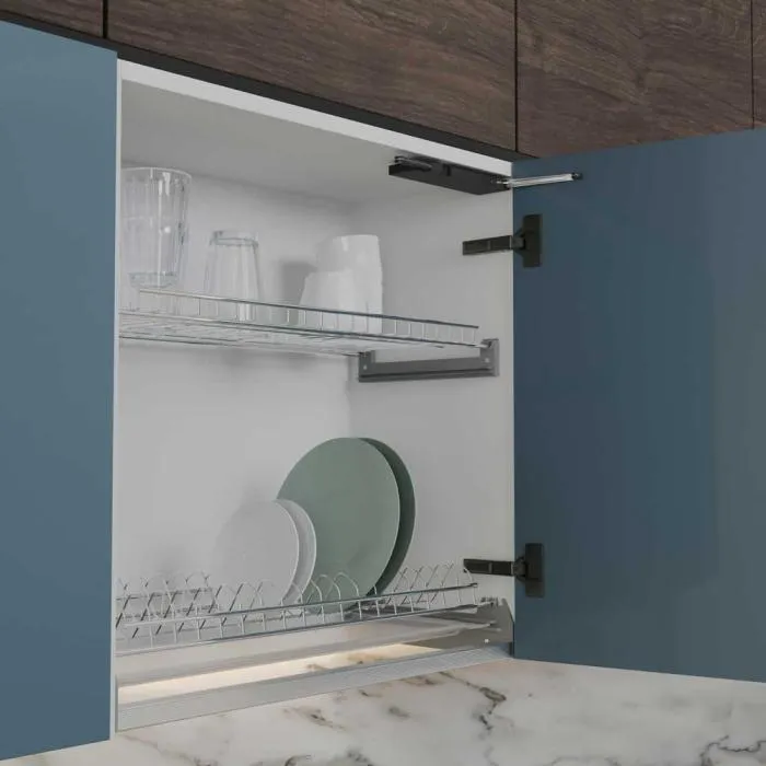 Механизм открытия фасада от нажатия c доводчиком TOUCH, стандартный, нагрузка до 7,5кг, чёрный JET 