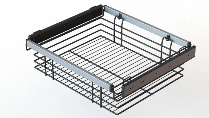 Корзина 1603 (450-590),рамка телескоп, шариковые напр. п/в, черный