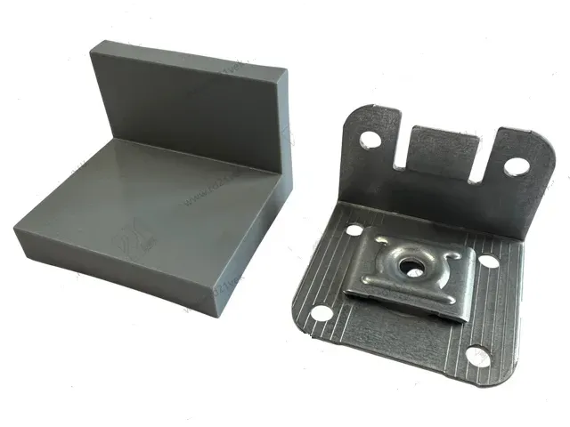 Подвеска мебельная для шкафа L-обр. до 70кг с заглушкой серый