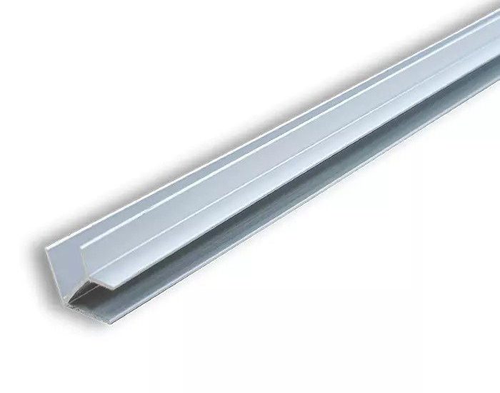 Планка для мебельного щита Н-4,0 угловая(елочка) серебро L-600