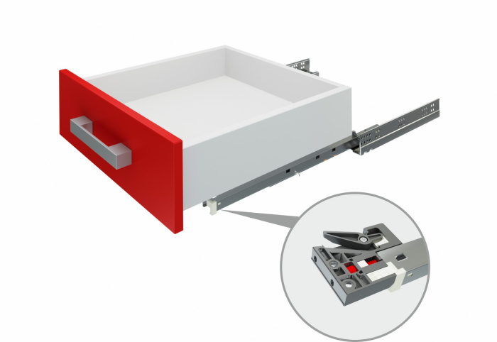 Направляющие скрытый монтаж полного выдвижения 300м д/плиты 16-19 мм BOYARD DB8981Zn/300