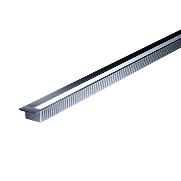 Профиль SOLO врезной в комплекте с диффузором силиконовым, торцевые заглушки, шампань, 3м