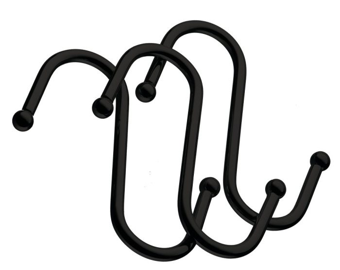 Крючок для рейлинга большой черный матовый 3 шт в уп
