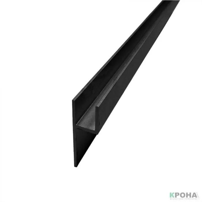 Плинтус-Планка Черная(алюминий) 3 метра