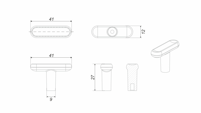 Ручка-кнопка 330MBSG.4 BOYARD (40)