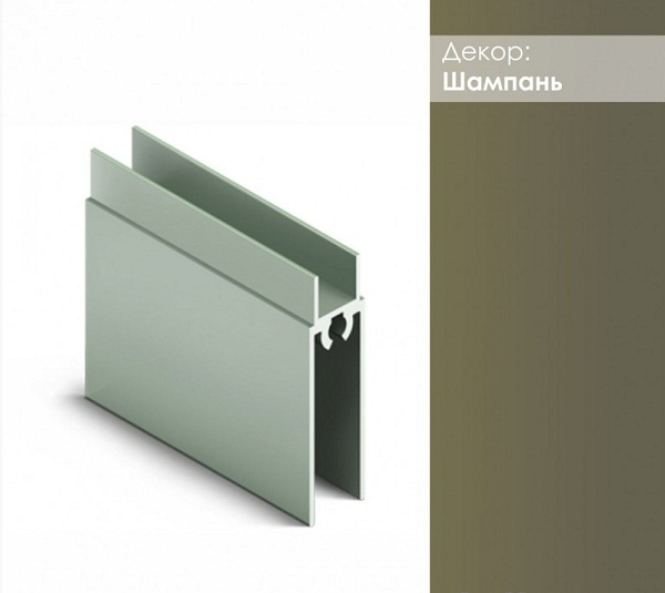 АЛ Матовая шампань светлая Одинарная Нижняя направляющая 6м