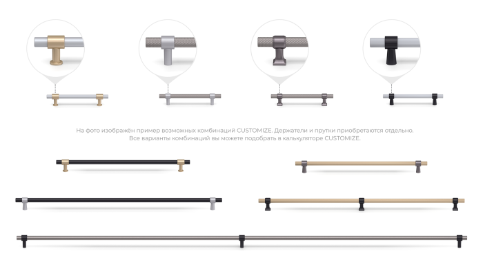 Ручка-скоба PR003 (пруток мебельный) BL.1/960  BOYARD  (15) 