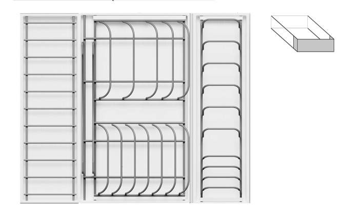 Корзина-сушка выдвижная 600 Дайнинг Агент И125 передний бортик, ТИТАН KESSEBOHMER