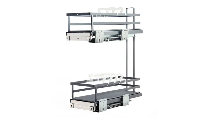 Корзина 200 боков. крепл. 2-х ярусн. напр. скр. монт, правая, графит FLORA