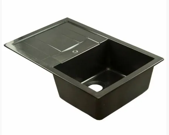 Мойка 775*500 прямоугольная с крылом 06 Черный(Нуар)