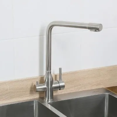 Смеситель Мелана-610304 Stello двурычажный сатин МЕЛАНА