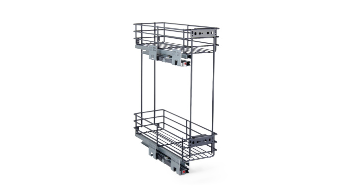 Корзина 200 боков. крепл. 2-х ярусн. с напр. левая Графит Belissimo PUSH  BOYARD