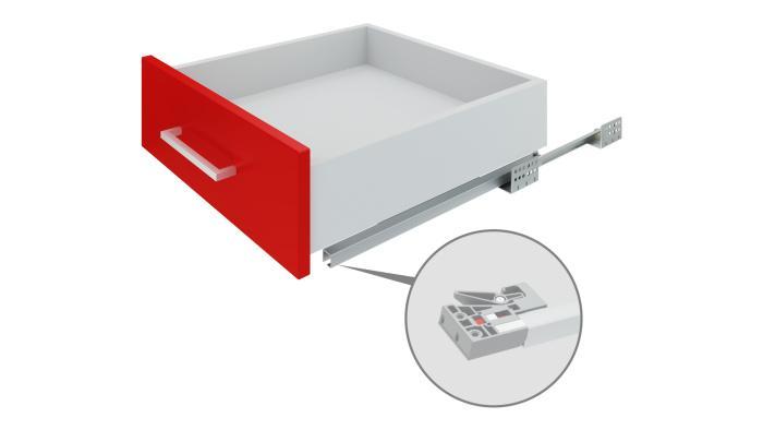 Направляющие скрытый монтаж неполного выдвижения 400мм В-Slide BOYARD DB7772Zn/400