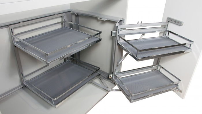 Волшебный уголок 400 (900-1000) 2-ур. универс. хром поворотно-выкатной KRM05 