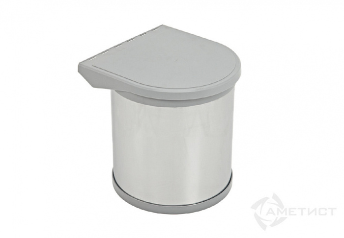Ведро для мусора 400мм, 10л пластик/нерж.сталь, серый Vibo
