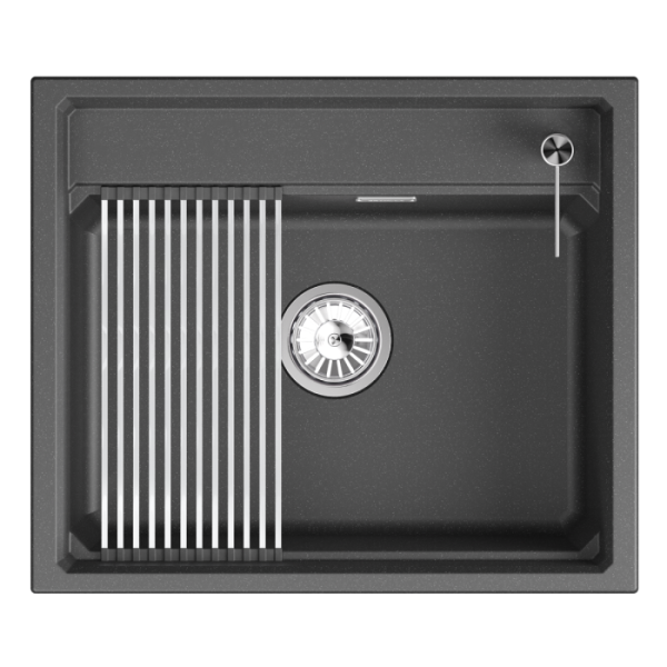 Мойка 600*510 Granula KS-6003i кварц ЧЕРНЫЙ + дозатор и ролл-мат