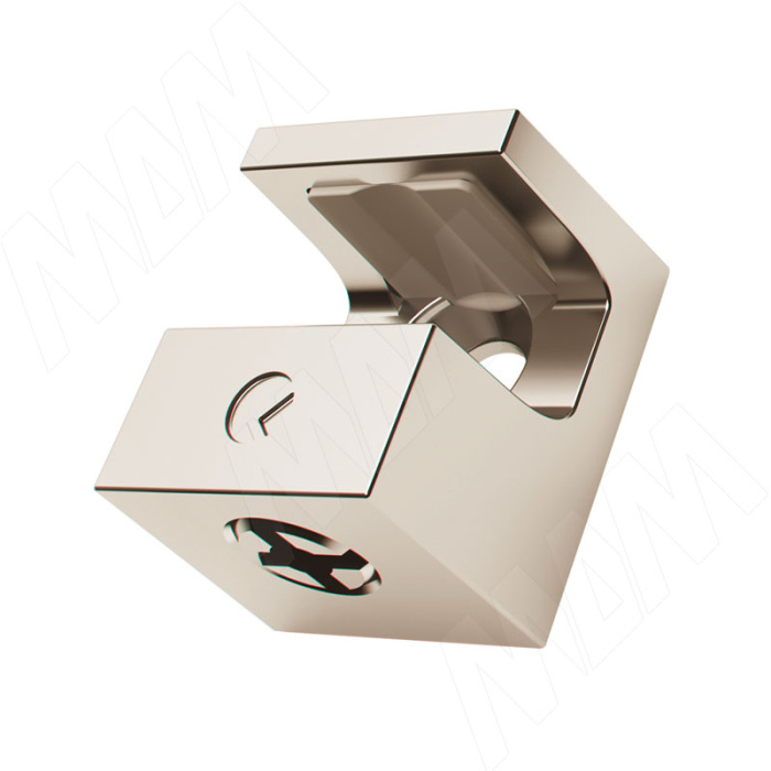 Полкодержатель для стеклянных полок толщиной 5-6 мм, под саморез, никель KRISTAL Италия