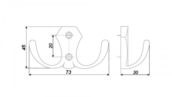 203K BL Крючок черный BOYARD (50)