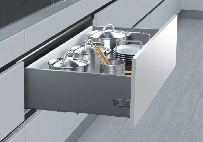 Ящик JETBOX ULTRA Push Open Н-120 с дов. полн. выдв. 450 мм белый JET