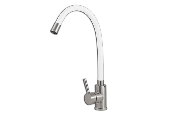 Смеситель "АУРА" Белый гибкий ПРЕМИАЛ