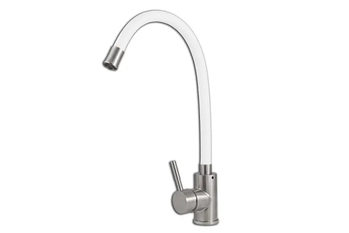 Смеситель "АУРА" Белый гибкий ПРЕМИАЛ