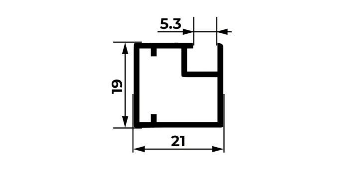 Профиль алюминиевый для фасадов узкий (золото)  6м 1932