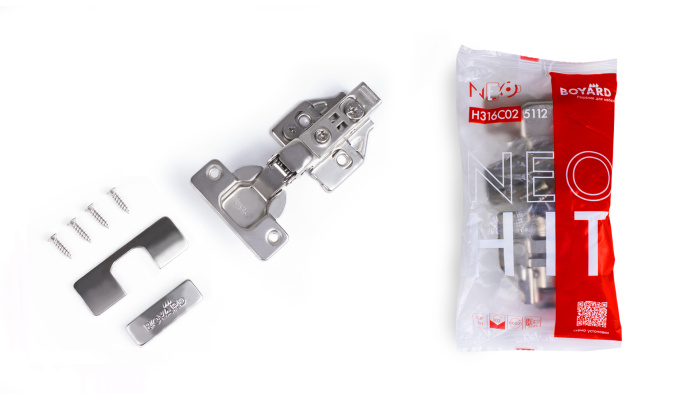 Петля вкладная с доводчиком 102* Clip-On 316С Н=2мм NEO HIT BOYARD (100)