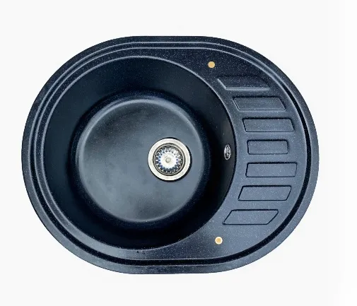 Мойка 615*500 овальная 03 Черный антрацит (Обсидиан)