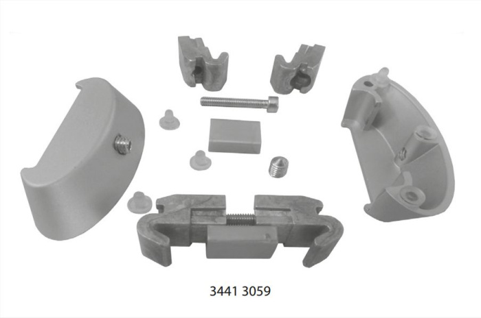 Верхняя часть для крепления полок и тумб матовый алюминий STILOS (2шт)