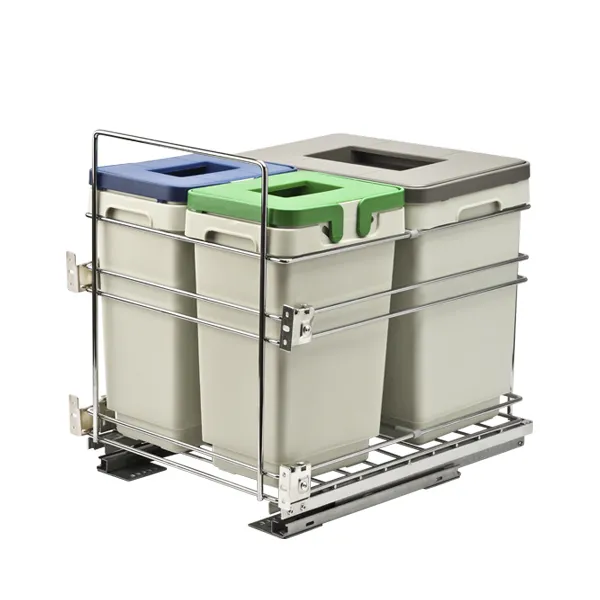 Ведро для мусора 450 мм, 2х8л + 17л крепл к фасаду полн. выдв. с довод. Unihopper