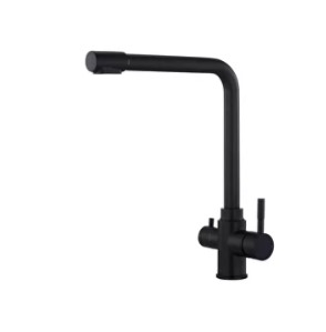 Смеситель AVIVACOM для кухни черный с краном для питьевой воды B3630