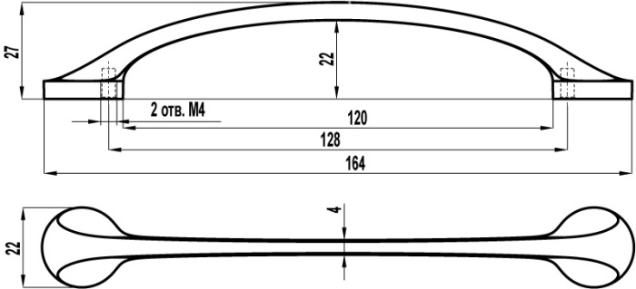 Ручка-скоба FS213.128  Черный Матовый №09 Sagittario