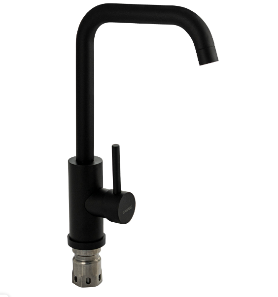 Смеситель для кухни с П-обр изливом САНАКС Черный