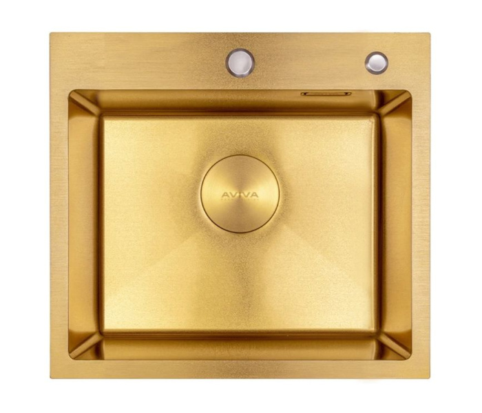 Мойка 500*450*210мм (3мм толщ.) Золото Нано декор + коландер +дозатор+сифон AVIVACOM