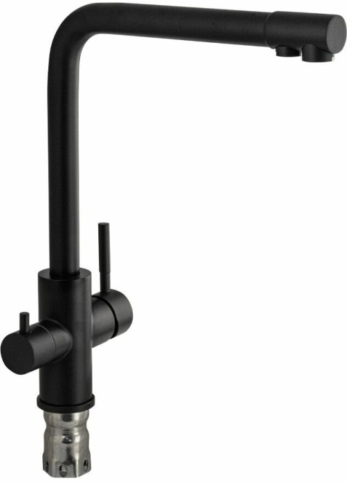 Смеситель для кухни с Г-обр изливом двухрычажный MAGNUS Черный
