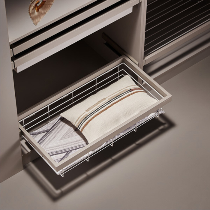 Корзина многофункциональная в базу 600 выдвижная с довод., сlip-on,цвет Сoka, Unihopper