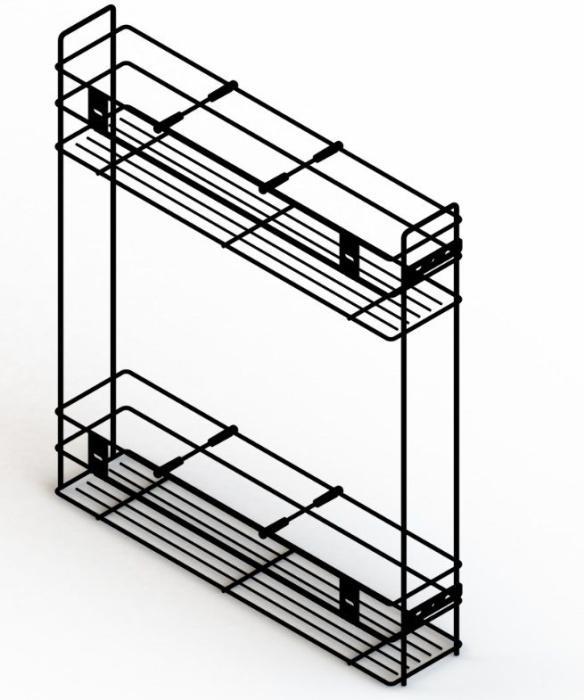 Корзина 150 боков. крепл. 2-х ярусн. шарик. напр. без дов. черный ЭКО 