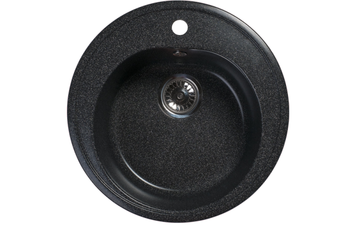 Мойка 500*500 круглая 01 Черный антрацит (Обсидиан)