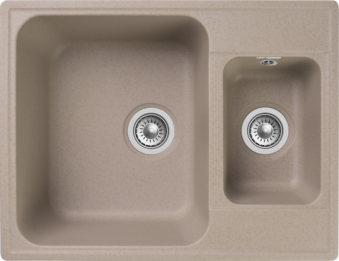 Мойка 620*480 прямоугольная двухчашевая Гранфест Кварц песочный 09