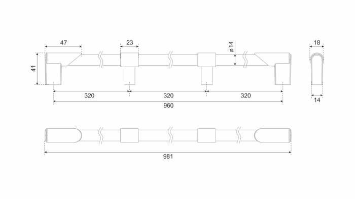 Ручка-скоба 550GR.1/960 BOYARD (25)