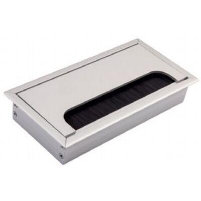 Розетка под кабель + щеточка 80*160 мм, алюминий, пр-во AKS (Китай)