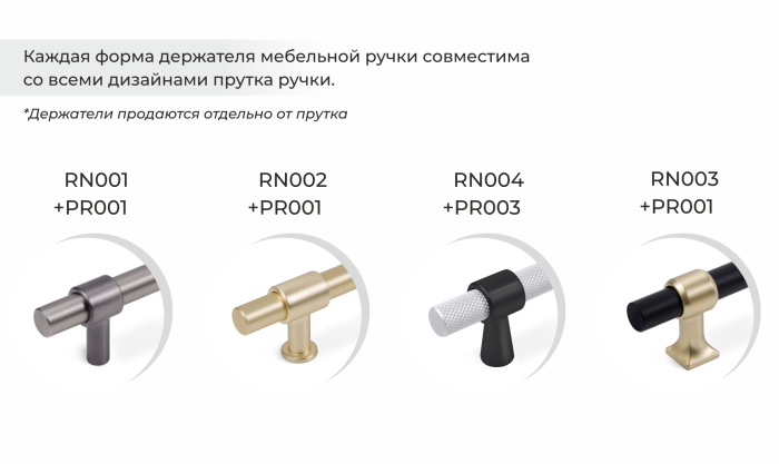 Ручка-скоба PR001(пруток мебельный) BL.1/160  BOYARD  (50) 