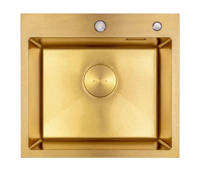 Мойка 500*450*210мм (3мм толщ.) Золото Нано декор + коландер +дозатор+сифон AVIVACOM