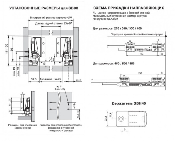 Рейлинг прямоугольный для ящика СТАРТ, 400мм графит BOYARD